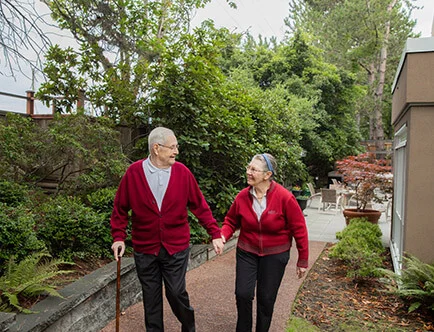 couple in red walking 1